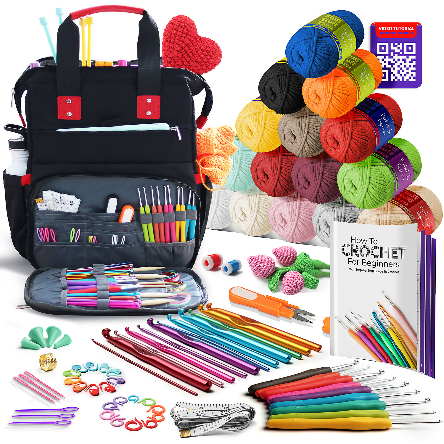 Yarnnakarnヤナカーン3点セット Hearth & Harbor Hearth and Harbor Crochet Kit - Includes Backpack